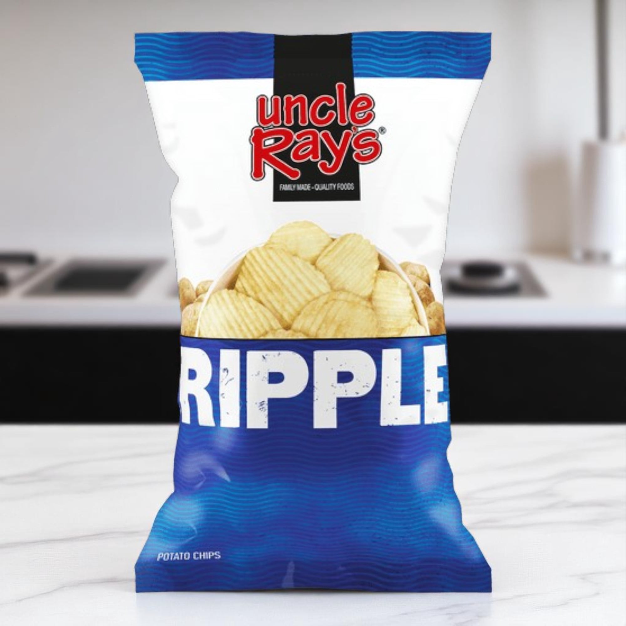 (4 pack) Uncle Rays Ripple Potato Chips, 4.5 oz