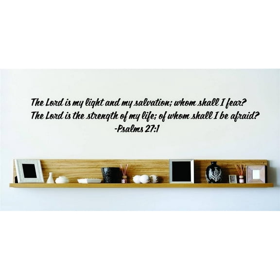Design With Vinyl The Lord Is My Light and My Salvation Artwork Psalms 27:1 God is the light for our path Wall Decal for Family - God's Scripture Christ Church Themed Décor - Size: 34 In x 34 In