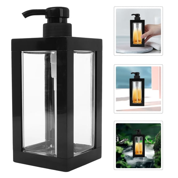 HAMPPLIES Large Capacity Leakproof Shampoo Bottle with Pump Dispenser for Bathroom, Shower, and Body Wash Storage