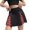 Black Red, variant on Douhoow Gothic Lace Mini Pleated Skirt Women Punk High Waist A-Line Short Skirt Vintage Streetwear