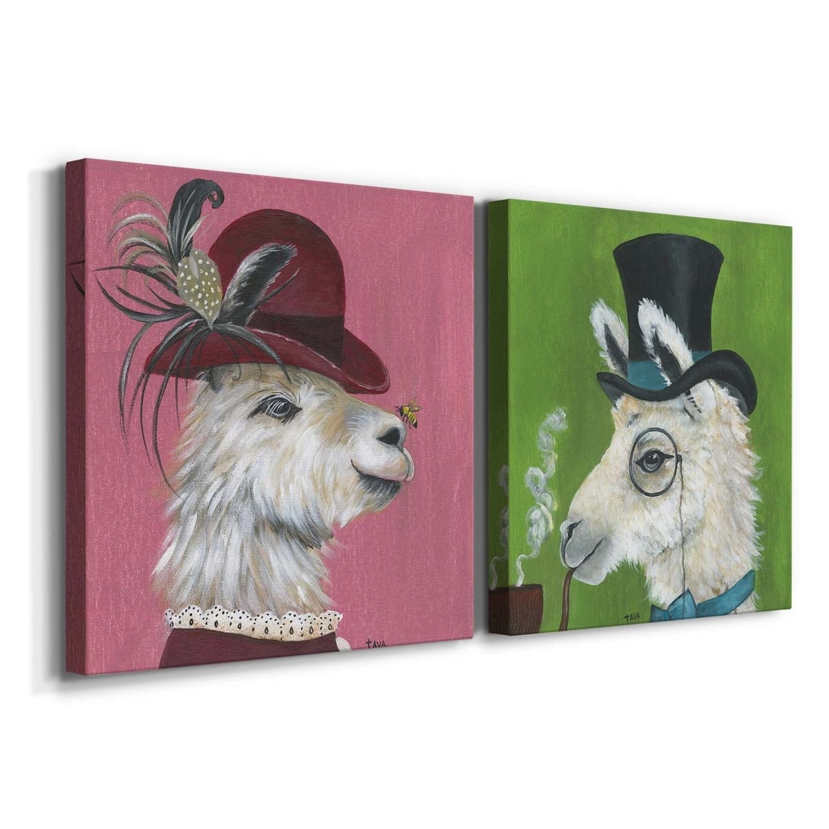 Boho Greenery III - Premium Gallery Wrapped Canvas - Ready to Hang Set of 2 - 32 x 32 Each