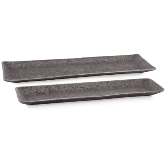 Signature Design by Ashley Casual Garekton Tray (Set of 2)  Pewter Finish