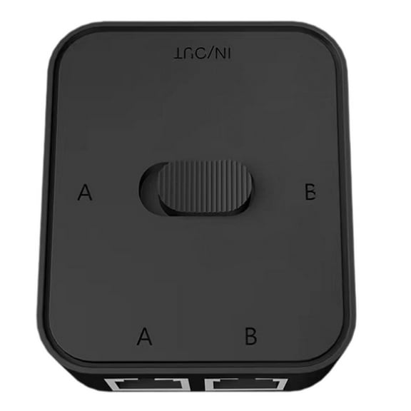 Kokiya 1000Mbps Ethernet Network Adapter Compact Double Port Network Hub for Office Black