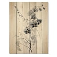 thumbnail image 3 of Designart "Oriental Design Elegant Floral Sketch I" Asian Print on Natural Pine Wood, 3 of 5