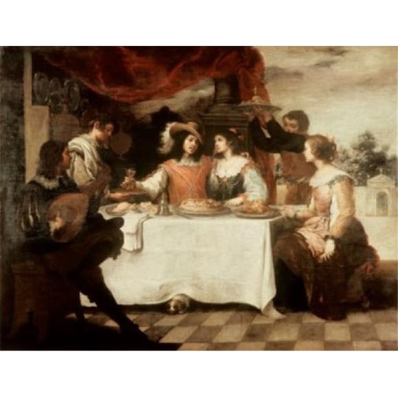 Posterazzi SAL9006083 le Banquet du Fils Prodigue Bartolome Esteban Murillo 1617-1682 Affiche Espagnole - 18 x 24 Po.