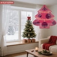 thumbnail image 2 of Stylish Metal Hanging Christmas Tree Wind Spinner - Concentric White Lines with Festive Red & Purple Ornaments for Garden Decor, 2 of 7