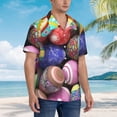 thumbnail image 5 of Kll Men'S Hawaiian Shirt Short Sleeve Button Down Beach Shirts-Easter Eggs1, 5 of 8