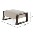 thumbnail image 3 of Christopher Knight Home Modern Ottoman with Padded Top, Solid Wood Legs, Beige, 3 of 7