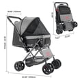 thumbnail image 4 of VEVOR Pet Stroller, 44 lbs Weight Capacity, Foldable Dog Stroller Cart, 4 Wheels Cats Stroller with Mesh Windows & Revrsible Handle,Portable Pet Carrier Stroller with Brake,for Small to Medium Pets, 4 of 10