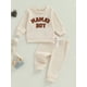 thumbnail image 4 of Conjunto de dos piezas para bebé niño: sudadera de manga larga con bordado de letras y pantalones con cintura elástica. Ideal para otoño., 4 of 9