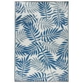 thumbnail image 2 of World Rug Gallery Palm Leaves Reversible Recycled Plastic Outdoor Picnic Mat, Camping Rug, RV Rug - NAVY 5'x7', 2 of 9