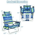 thumbnail image 2 of Gymax Lot de 4 Chaises de Plage Pliantes Type Sac à Dos, Chaise de Camping Inclinable avec Sac de Rangement, Bleu, 2 of 10