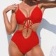 thumbnail image 2 of Moda mujer Color sólido sin espalda cómodo todo en uno ahueca hacia fuera Bikini Swimsui Set traje de baño OAVQHLG3B Store lin121212, 2 of 4