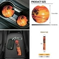 thumbnail image 7 of Yuyamidu 12pcs Car Accessories Seaside Front Car Seat Cover Set Orange Sunset Steering Wheel Cover Seatbelt Pads Armrest Mat Trash Can Mount Pocket Cup Holders Rearview Mirror Cover Keychain, 7 of 7