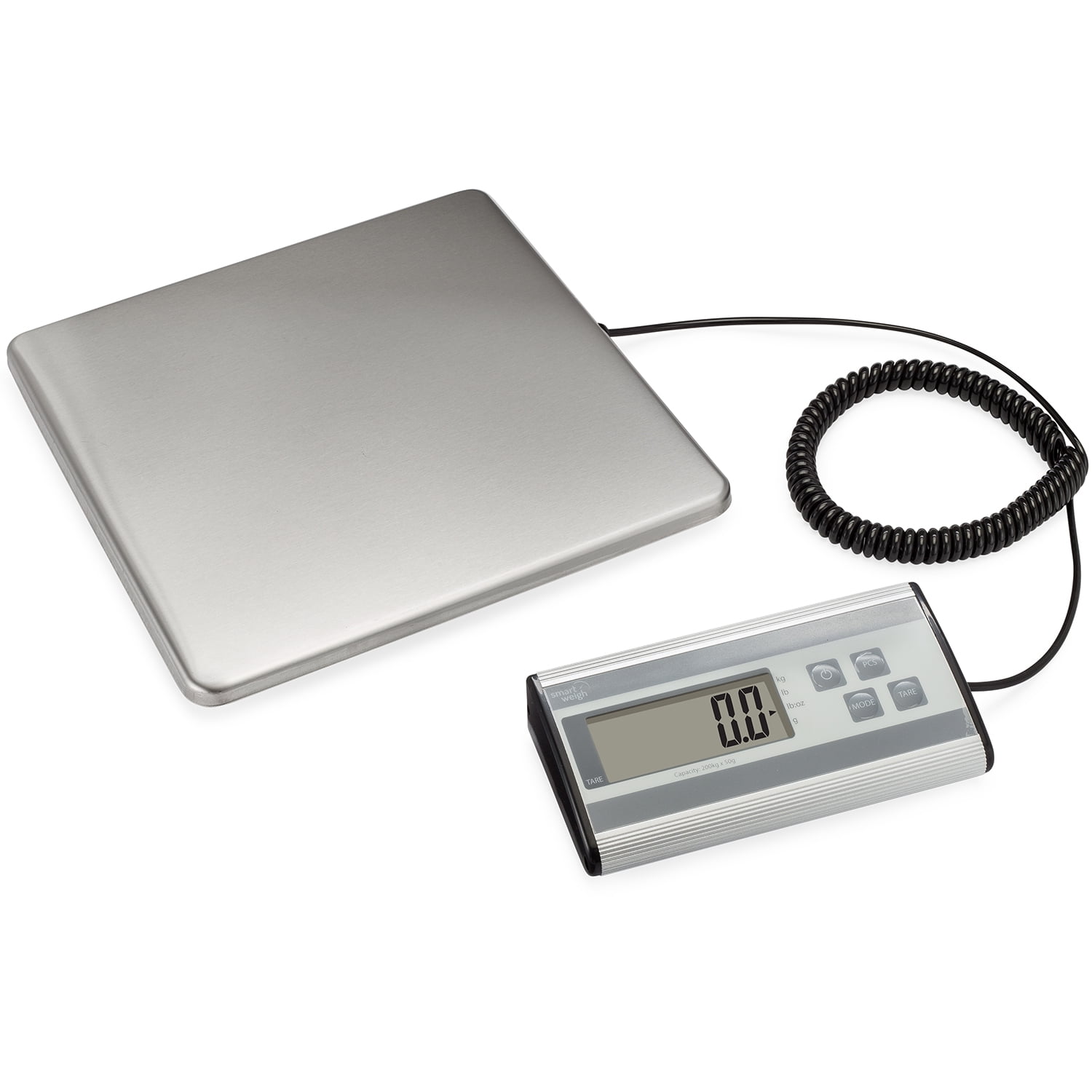 Bilancia per Pacchetti con Cavo USB e Cavo Allungabile 200kg di Capacità Smart Weigh Bilancia Postale Potente con Piattaforma in Acciaio Inossidabile Grande