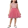thumbnail image 2 of Amidoa Toddler Girls Tutu Dresses Cute Summer Ruffle Sleeveless Princess Sundress Watermelon Red Size 5-6 Years, 2 of 5