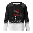 thumbnail image 4 of gakvbuo Christmas Sweater for Women Funny Christmas Sweatshirt Crewneck Xmas Print Long Sleeve Blouse Party Pullover Sweatshirt Tunic Tops Hoodless Shoulder Sweatshirt Gifts for Christmas, 4 of 4