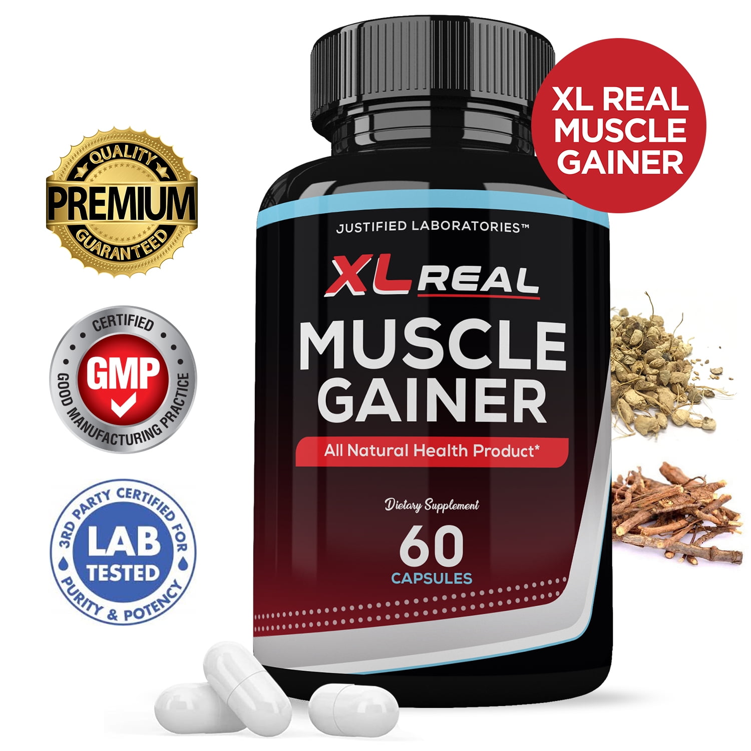 XL Real Muscle Gainer Men’s Health Supplement 1484mg 60 Capsules