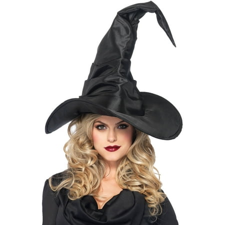 Leg Avenue Women's Large Ruched Witch Hat, Black, One Size