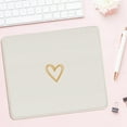 thumbnail image 2 of Square Aesthetic Cute Heart Mouse Pad,Office Home Personalized Mouse Mat Design,Waterproof Funny Mousepad,Non-Slip Rubber Base Computer Mouse Pads for Wireless Mouse,Beige, 2 of 7