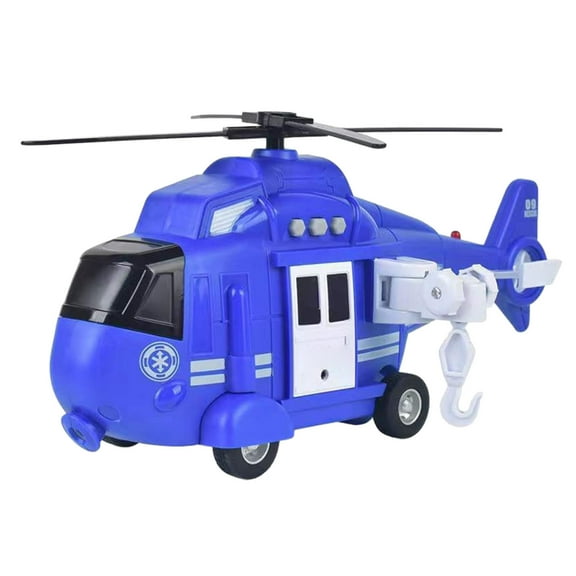 Blue Kids Oversized Helicopter Toy With Inertial Model Lighting Music Projection Simulation Airliner Design Size 10.8X3.93X4.72In Weight 0.76Lbs