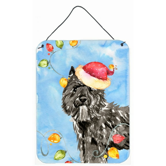 Christmas Lights Bouvier des Flandres Wall or Door Hanging Prints