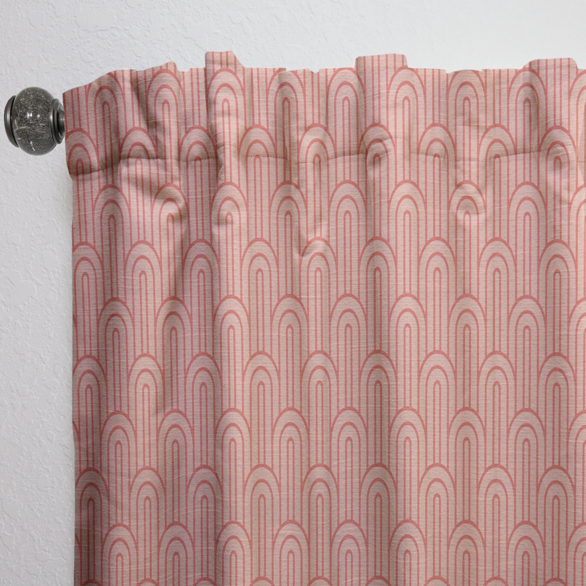 Designart 'Retro Deco Art Waves II' Mid-Century Modern Curtain Panel