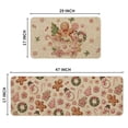 thumbnail image 5 of Sm:)e Gingerbread Man Snowman Christmas Kitchen Rugs and Mats, 17x29Inch and 17x47 Inch, Non Slip Linen Mat Inside Washable for Porch Patio Hallway, Pink, 5 of 7