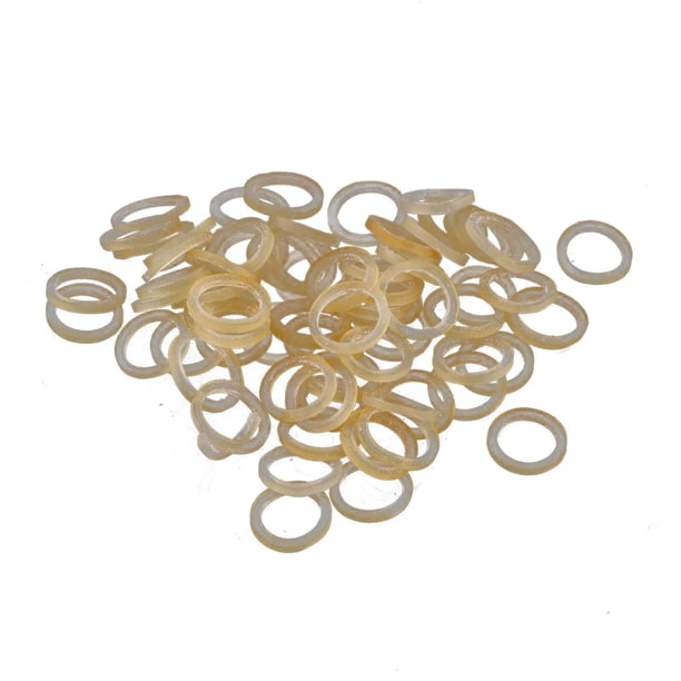 100 unidades de gomas elásticas de 3,5 oz de caucho natural para uso ortodóntico y dental, trenzas de pelo, crin de caballo, maquetas de aviones, estuche de plástico multiusos
