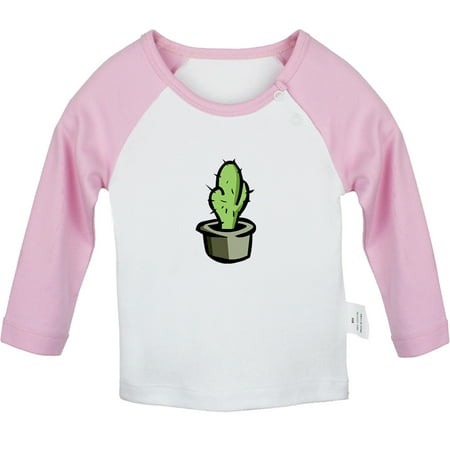 

Nature Cactus Pattern T shirt For Baby Newborn Babies T-shirts Infant Tops 0-24M Kids Graphic Tees Clothing (Long Pink Raglan T-shirt 18-24 Months)