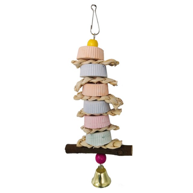 Parrot Hanging Toy Anti-biting Plastic Bell Fun Bird Bite Toy Parrot Chewing Toy