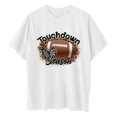 thumbnail image 4 of TSADFHJI Cute Tops for Girls 10-12 Rugby Letter Print Casual Round Neck Drop Shoulder Tee Shirt L, 4 of 4