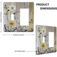 thumbnail image 4 of Outlet Covers Rustic Yellow White Daisy Flower Black Leaf Butterfl Sunflower Wood Grain 1 Toggle 1 Rocker Combination Decorative Wall Plate Light Switch Cover Plate Electrical Switch Plates for Home, 4 of 8