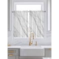 thumbnail image 2 of Tier Curtains 45 Inches Long, Marble Window Treatment Curtain Drapes, Modern Grey White Rock Monochrome Simple Small Curtain Drapes for Bathroom Laundry Room, 27.5"x45", 2 Panels, 2 of 7