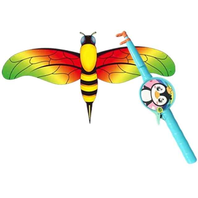 S SERENABLE Kite Toy 50M Line Included Unique Beach Toy for Camping Trip Backyard Garden Bee