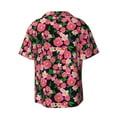 thumbnail image 6 of Lsque Trendy Floral print Men's Cuban Collar Short Sleeve Shirt Summer Beachwear Casual Button Down Fashionable Vacation Leisure Shirt-Medium, 6 of 7