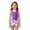 Purple, variant on sususu Girls Swimsuit Two Piece Swimsuits with Boyshort Ruched Bathing Suit Floral Set Girls' Swimwear Purple 4Y