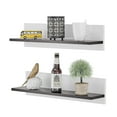 thumbnail image 5 of Danya B. Repose Display Photo Ledge Shelf Set of 2 - White Back/Dark Walnut Shelf, 5 of 11