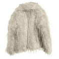 thumbnail image 3 of BiZtdJrK Womens Winter Coat Fluffy Faux Fur Warm Jackets Solid Casual Open Front Sherpa Jacket Outdoor Long Sleeve Outwear Todays Sales Gray XXL, 3 of 4
