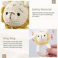 thumbnail image 3 of 2PC Wooden Baby Bunny Rattle & Crochet Doll Plush Stuffed Rabbit Animals Toy for Newborn Baby 3-6 Months | 100% Handmade Infant Soothe Toys for Sensory and Early Grips Development, 3 of 7
