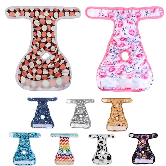 QARUN Washable Reusable Premium Dog Diapers, Bright Color, for Female Dog, Reusable Female Dog Diapers