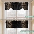 thumbnail image 5 of Leopard Print Tie Up Valance Curtains for Windows, Kitchen Curtains Window Treatments, Chic Abstract Black Brown Animals Texture Short Window Shades Valances for Bedroom Bathroom Cafe 42"x18", 5 of 8