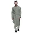 thumbnail image 1 of Atasi Printed Kurta Pajama For Men Asymmetric Style Casual Summer Clothing, 1 of 2