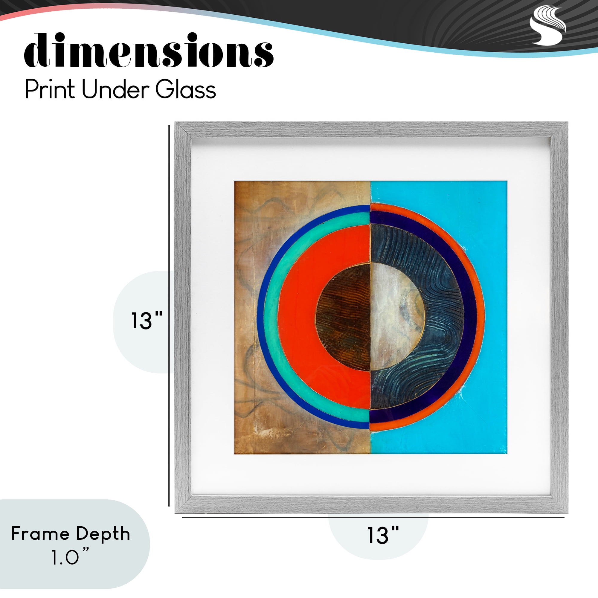 Stupell Industries Red Arc Summer Circle Gray Framed Print Under Glass, design by Matthew Finger