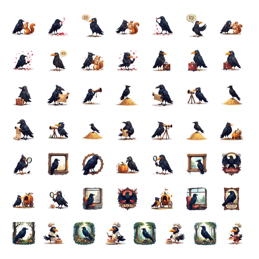ASOMI Lot De 55 Autocollants Corbeaux Pour Bouteilles D'eau Et