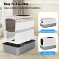 thumbnail image 4 of RIZZARI Enclosed Cat Litter Box: Large Top & Front Entry - High-Sided Anti-Scatter Design - Stainless Steel Odor Control - Easy Clean  Non-Stick Coating- Pink Litter Pan, 4 of 7
