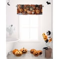 thumbnail image 6 of Halloween Valances for Windows Orange Pumpkin Maple Leaf Window Curtain Rod Pocket Plaid Wood Grain Holiday Window Treatment Decor Valances for Kitchen Living Room Bedroom 54x18in, 6 of 7