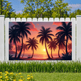 thumbnail image 5 of Tropical Palm Trees Beach Sunset Banner Exotic Scenic Decor Vibrant Colorful for Vacation Party Home Decoration Paradise, 5 of 8