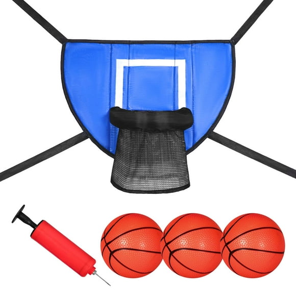 DYNWAVECA Mini Trampoline Basketball Hoop Trampoline Accessory for All Ages Outdoor Sports Toys Waterproof Backyard Basketball Frame for Kids Children