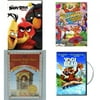 Children's 4 Pack DVD Bundle: The Angry Birds Movie, Tom and Jerry: Willy Wonka and the Chocolate Factory, Favorite Fairy Tales, Vol. II: Rapunzel, Princess Furball, Yogi Bear
